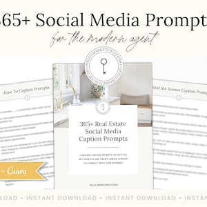 365+ Social Media Prompts | Social Media Ideen für Agenten | Immobilienmarketing | Beschriftung Vorspeisen | 365 Tage Bildunterschrift Ideen