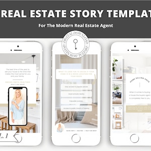 15 Real Estate Story Template | Immobilien | Social Media für Makler | Instagram Story | Facebook | Canva | Marketing | Vol 1