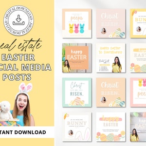 Ostern Instagram Posts | Makler Marketing Canva Templates | Social Media Posts | Frühling & Ostern Pop By