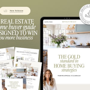 Guida per l&#39;acquirente della casa immobiliare / Pacchetto acquirente / Marketing immobiliare / Modello Canva immobiliare / Roadmap dell&#39;acquirente / Volantino dell&#39;acquirente / Venditore