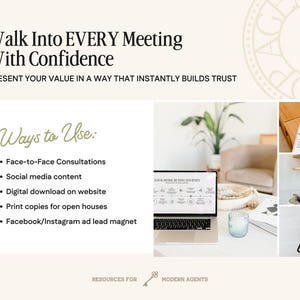 May include: A digital marketing resource for real estate agents. The resource is titled "Your Home Buying Journey" and is presented on a laptop computer. The resource is also available as a printed document and a digital download. The resource is designed to help real estate agents build trust with their clients.