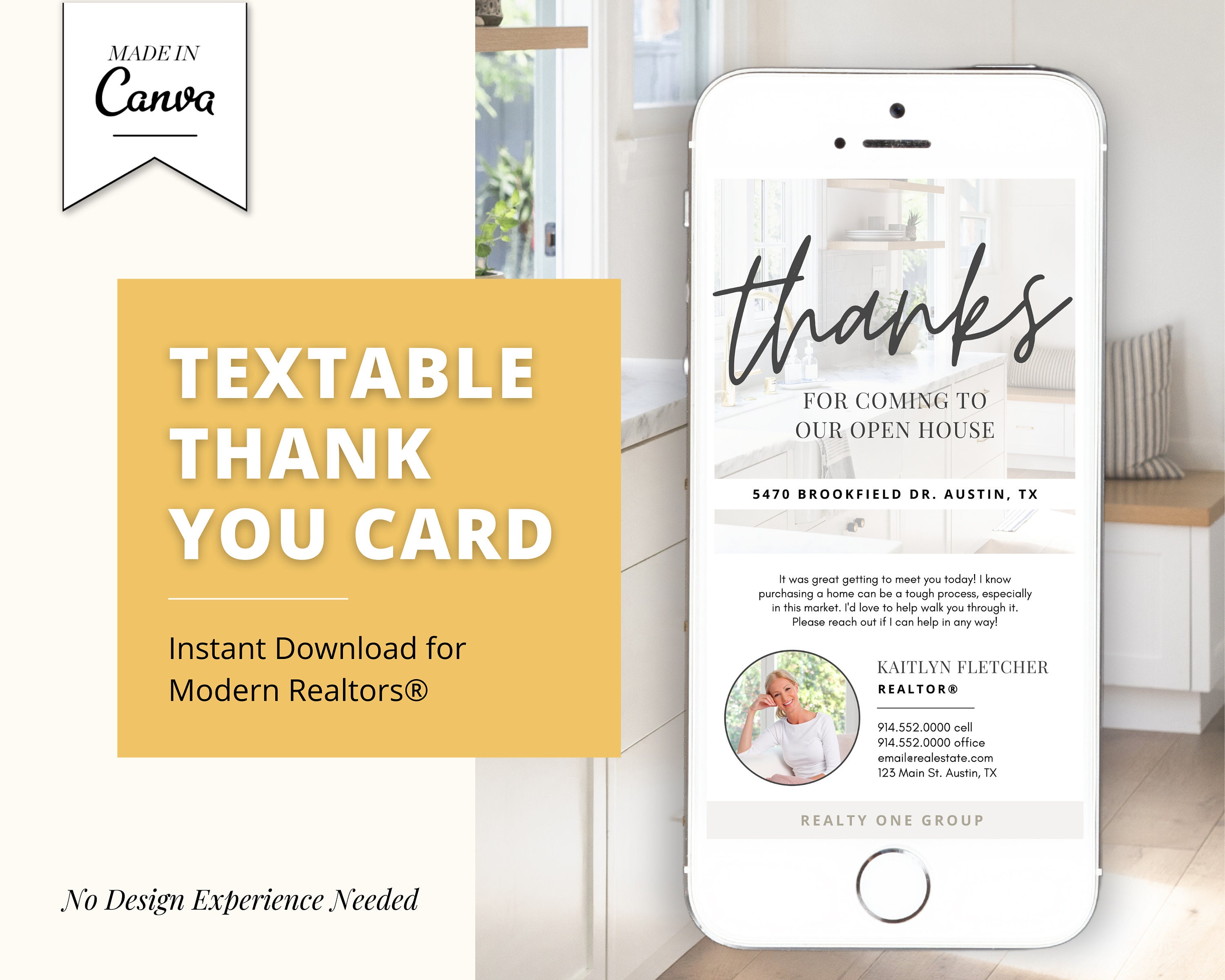 Digital Thank You Card | Real Estate Business Card | Open House
