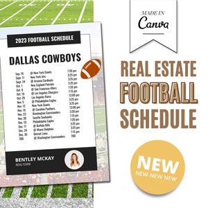 Fall Football Schedule Season Mailer | Autumn Real Estate Flyer  | Fall Real Estate Marketing | Canva Real Estate Marketing | Pumpkin Spice