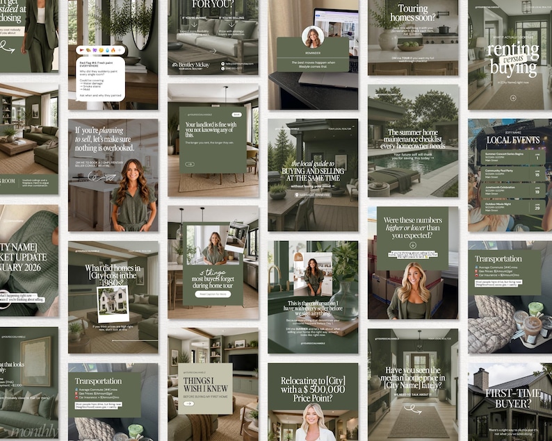 a collage of various real estate-related images, including photographs of homes, furniture, and interior design elements. The images are presented in a grid format, with each one showcasing different aspects of the real estate industry, such as property listings, interior design, and home staging. The collage does not contain any text, and the images themselves do not provide any descriptive information about the content.