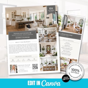Brokers Open House Flyer, Open House Flyer With Qr Code, Neighborhood Open House, Realtor Open House Invitation, Luxury Real Estate Flyer