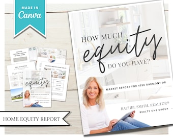 Home Equity Report | CMA Packet Clients | Comparative Market Analysis | Listing Presentation | Seller Guide Real Estate Prospecting | Canva
