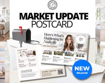 Real Estate Market Update Postcard | Real Estate Postcard | Market Update Postcard | Real Estate Marketing | Market Update | Canva Template