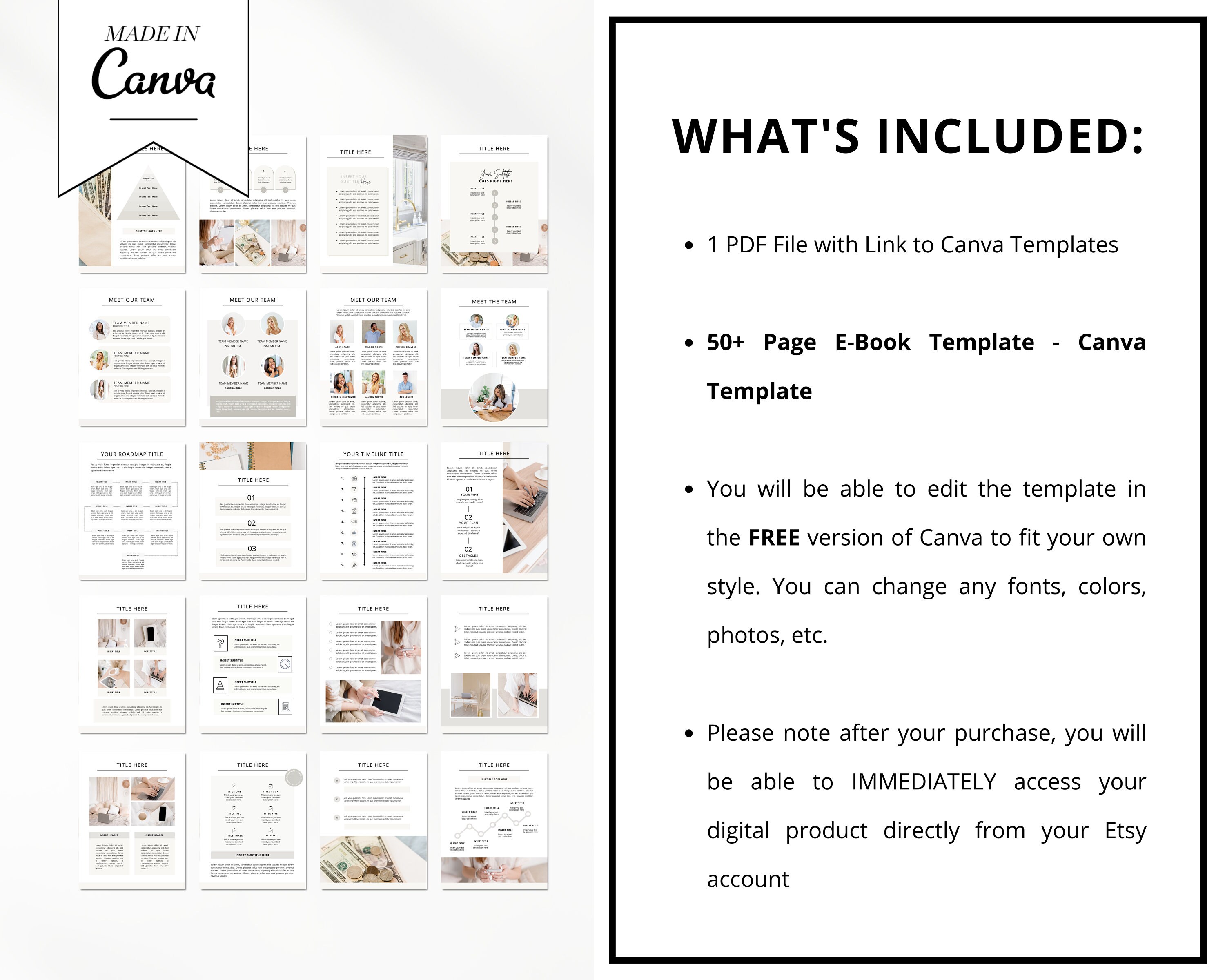 Ebook Canva Template for Entrepreneurs | Workbook Templates | Lead ...