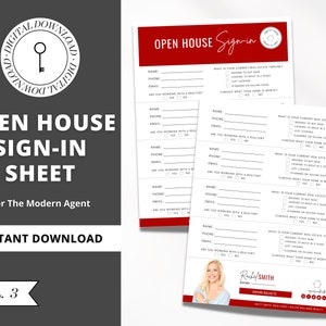 Open House Sign-In Sheet | Makler Marketing Materialien | Tag der offenen Tür | Immobilienmarketing | Canva Template | Tag der offenen Tür | Vol 3