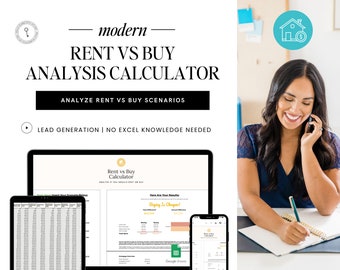 Pode incluir: Uma mulher ao telefone está usando uma calculadora de aluguel vs compra em um laptop. A calculadora é uma planilha do Google e mostra uma comparação entre alugar e comprar uma casa. O texto na tela diz "Comprar é mais barato!"