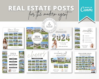 Publications sur les réseaux sociaux pour le Nouvel An de l'immobilier | Retour sur l'année Maisons vendues Articles | Modèle de toile de l'immobilier | Publications Instagram 2024 2025