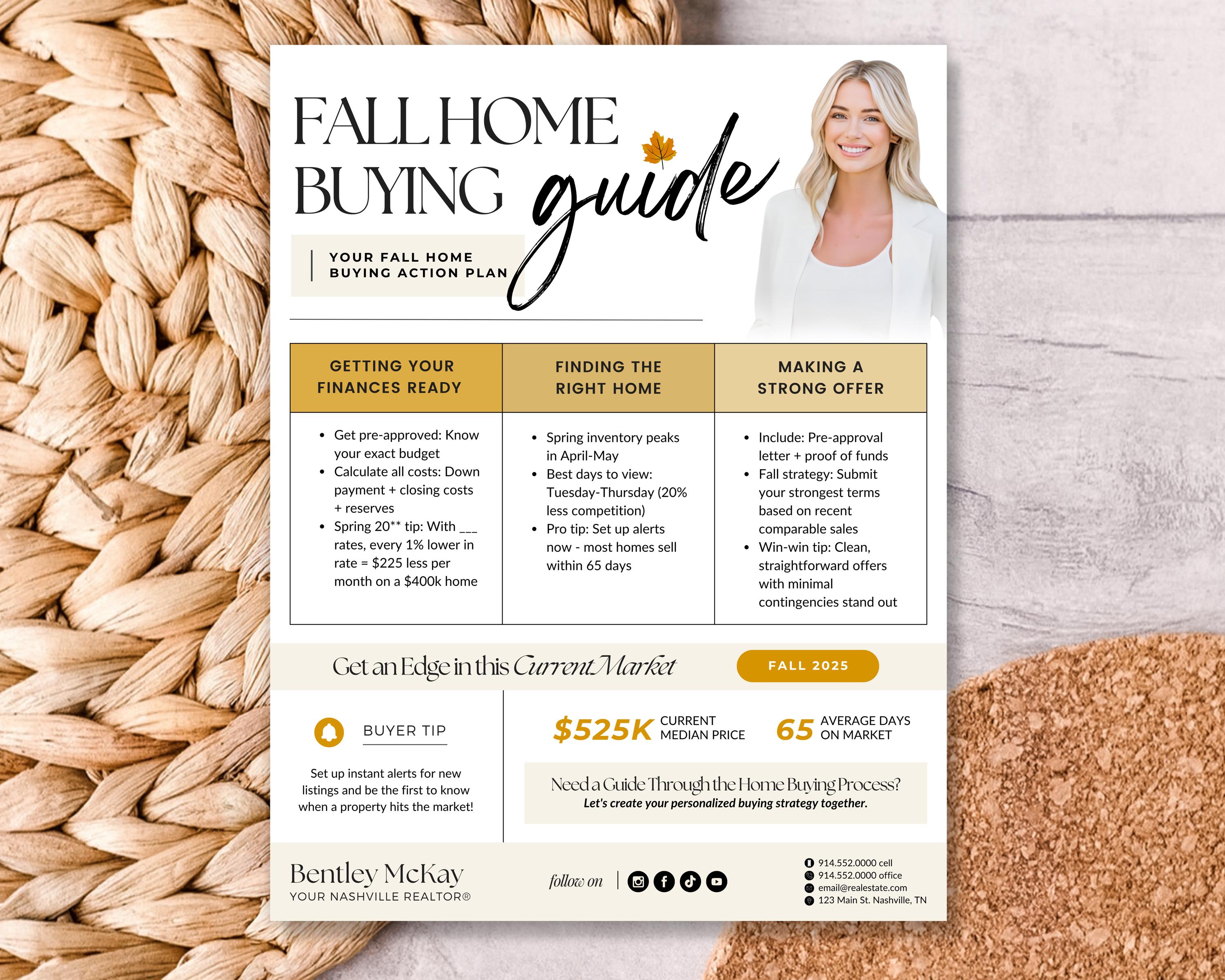 Fall Buying Tips Handout | Real Estate Marketing Flyer | Fall Market ...