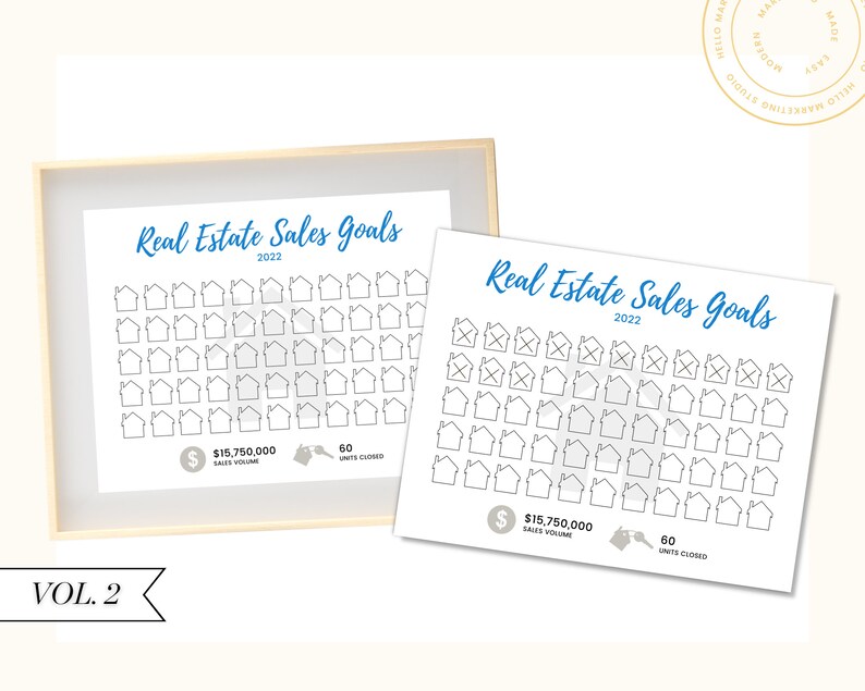 2022 House Goal Chart Real Estate Goal Chart Printable Etsy