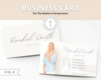 Real Estate Business Card Canva Template | Two-Sided | Real Estate Business Card | Entrepreneur | Interior Designer | Photographer | Vol 4