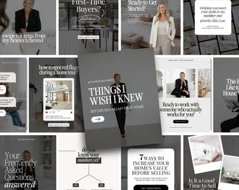 750+ Real Estate Social Media Posts | Luxury Realtor Instagram Templates | Real Estate Instagram Marketing | Editable Reel Bundle Canva