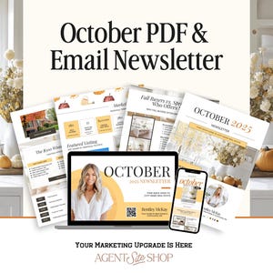 May include: A promotional image for an October PDF and email newsletter. The image features a laptop and smartphone displaying the newsletter, along with printed pages. The design includes autumn colors, pumpkins, and the text "October 2025 Newsletter."