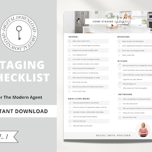 Home Staging Checklist | Real Estate Agent Marketing Flyer | Modern Canva Template | Home Seller Guide | Real Estate Marketing Resources