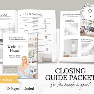 Real Estate Client Closing Guide Exit Packet | New Home Binder | Buyer Packet | Real Estate Marketing |Real Estate Home Buyer Canva Template