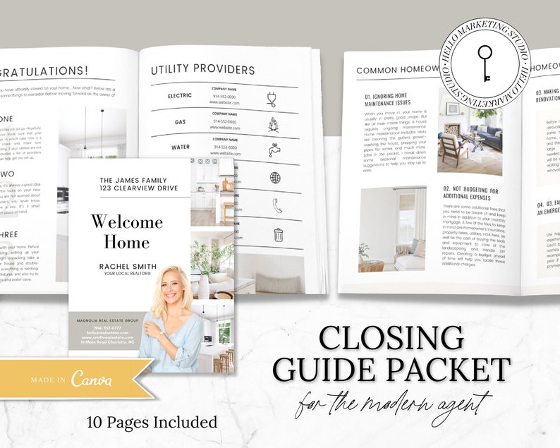 Real Estate Client Closing Guide Exit Packet New Home Binder Etsy