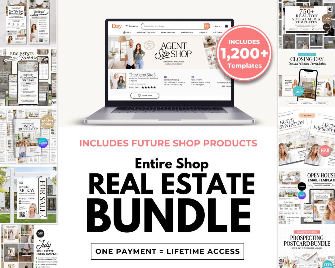 Entire Shop Real Estate Bundle | Real Estate Marketing Package | Real ...