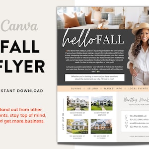 Fall Real Estate Flyer | Real Estate Marketing | Canva Template | Real Estate Template | Autumn | Real Estate Post | Pumpkin Spice | Card