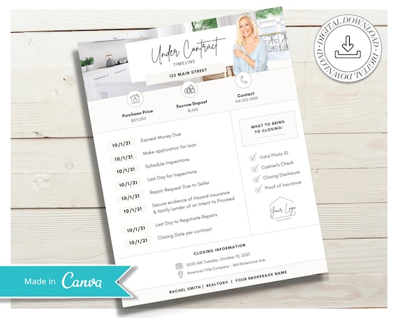 Under Contract Checklist for Real Estate | Real Estate Template | Real Estate Home Buyer | Real Estate Checklist |  Buyer Checklist | Vol 6