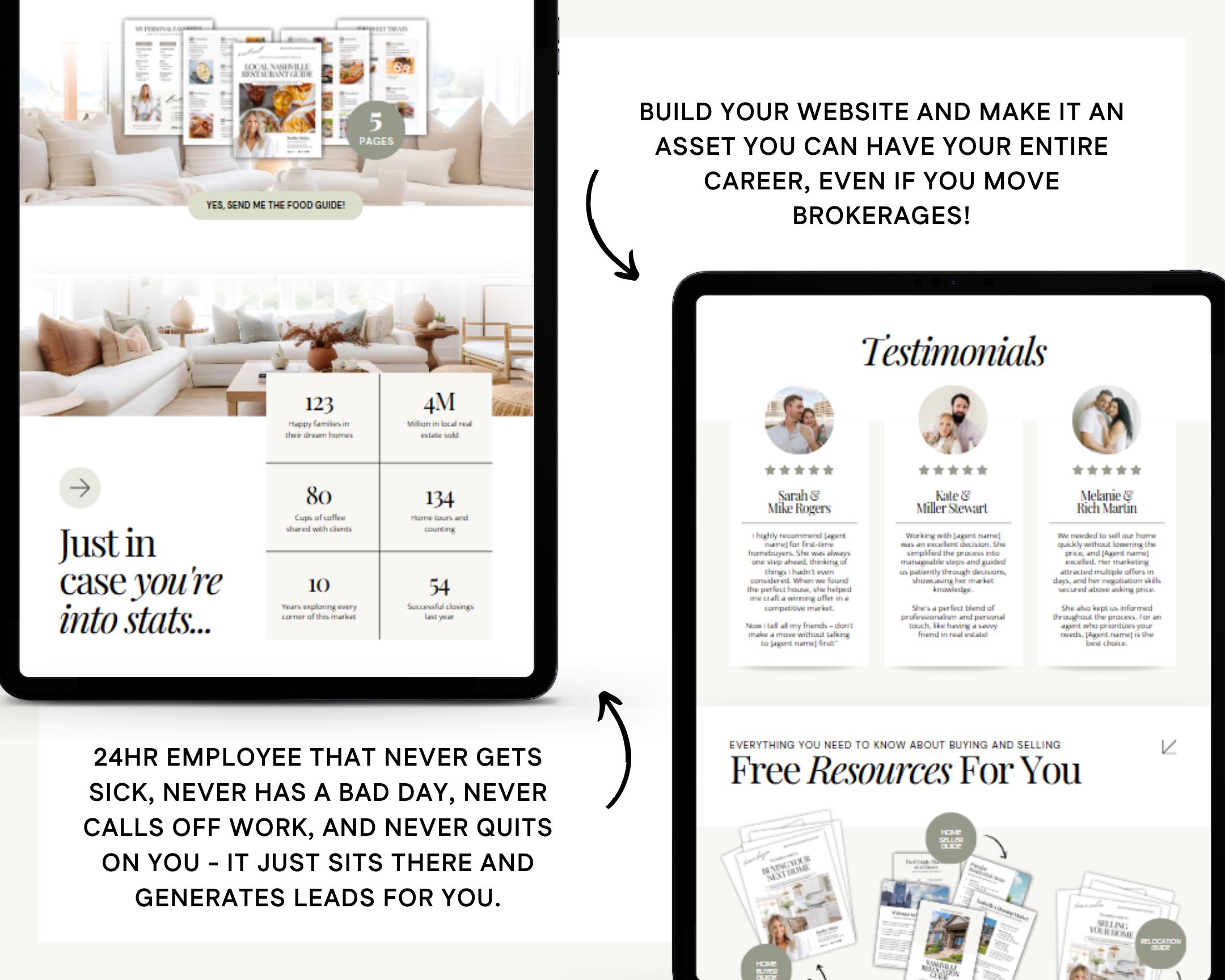 2026 Real Estate Canva Website Template | Real Estate Agent Website ...
