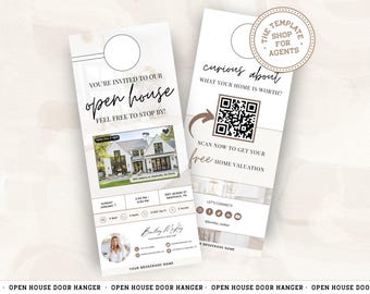 Open House Door Hanger | Realtor DoorKnocking | Real Estate Farming | Real Estate Marketing | Door Hanger | Open House Real Estate Marketing