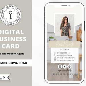 Digital Business Card Canva Template | Real Estate Business Card | E-Card Marketing | Modern Business Card | Entrepreneur | Modern | Vol 6
