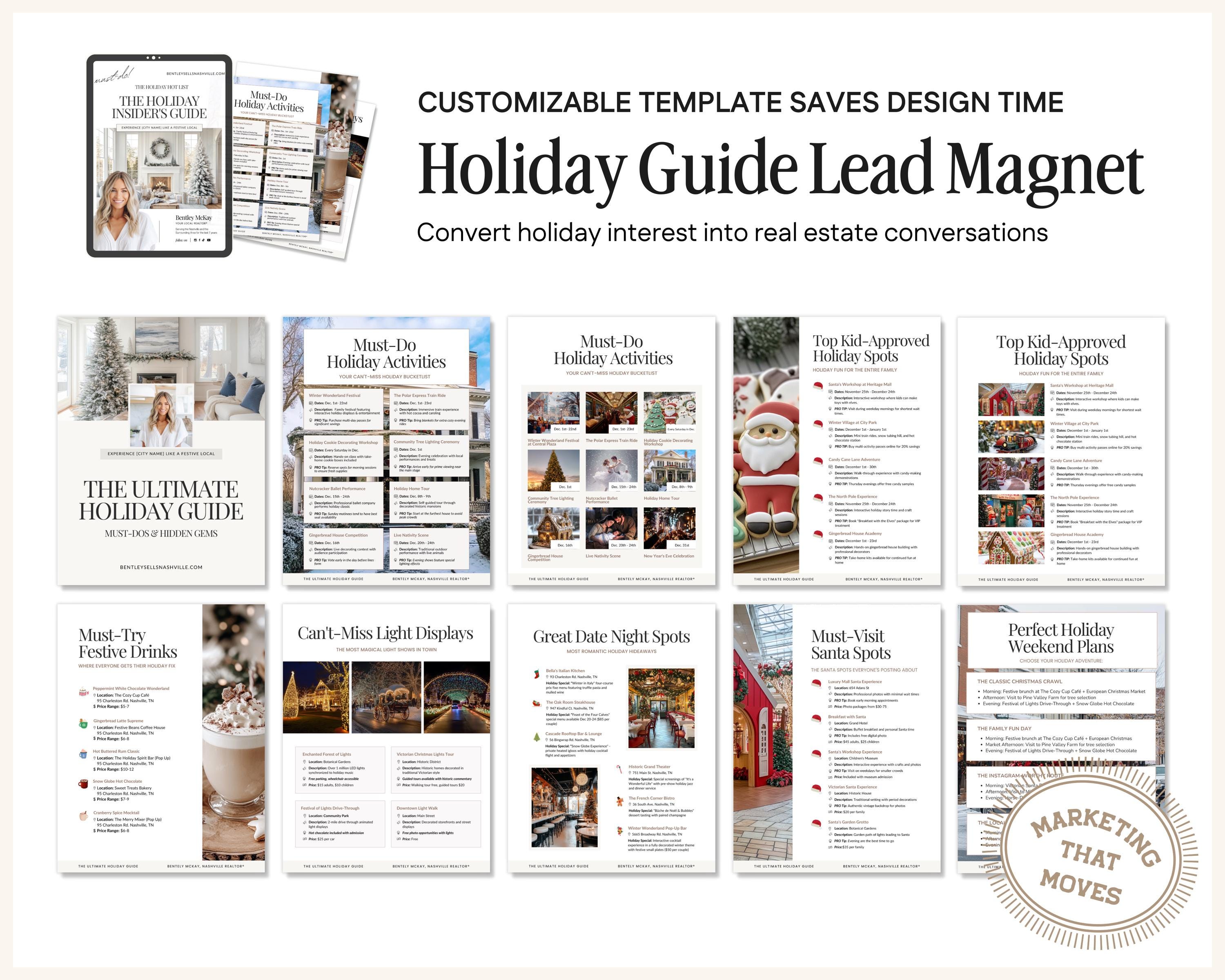 Holiday Guide Lead Magnet | Real Estate Marketing | Local Guide | Lead ...