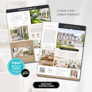 Real Estate Agent Flyer, Open House, Home Buying, Just Listed Luxury Property Template, Realtor Marketing, DIY Editable Canva