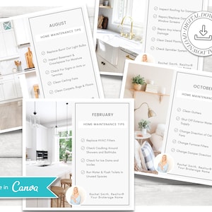 Home Wartung Tipps Social Media Posts | Bearbeitbare Instagram Posts & Facebook Posts | Immobilienmarketing | Canva Template