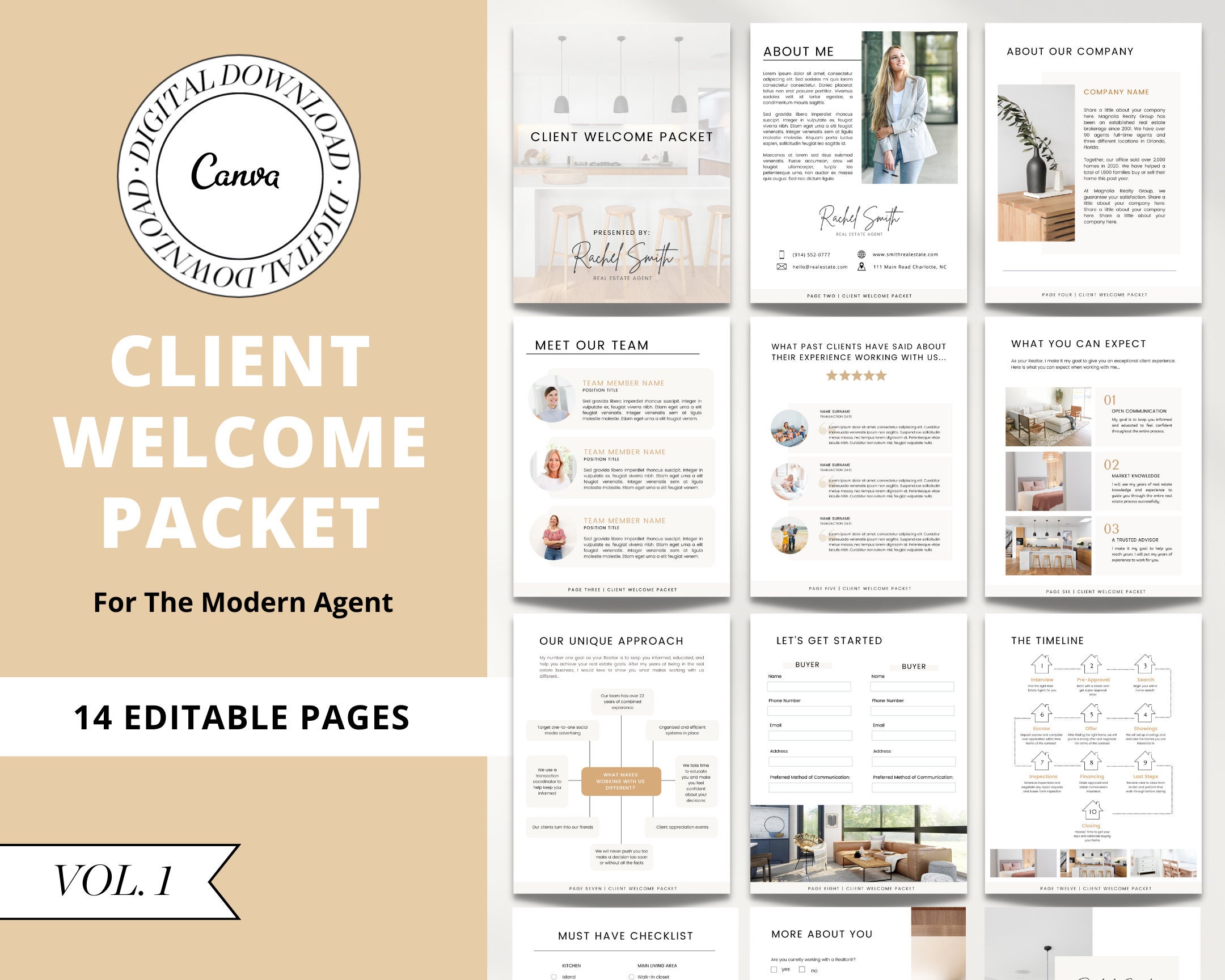 Vol 1 Real Estate Client Packet Agent Home Buyer Etsy