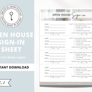 Open House Sign-In Sheet | Makler Marketing Materialien | Tag der offenen Tür | Immobilienmarketing | Canva Template | Tag der offenen Tür | Vol 1