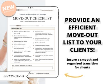 Real Estate Moving Checklist | Moving Guide | Printable Moving Checklist | Moving Checklist | Real Estate Marketing | Moving Flyer | To-Do