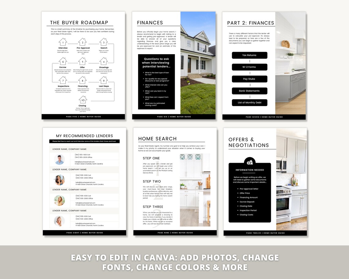 17 Pg Real Estate Home Buyer Guide Clack Buyer Packet Etsy