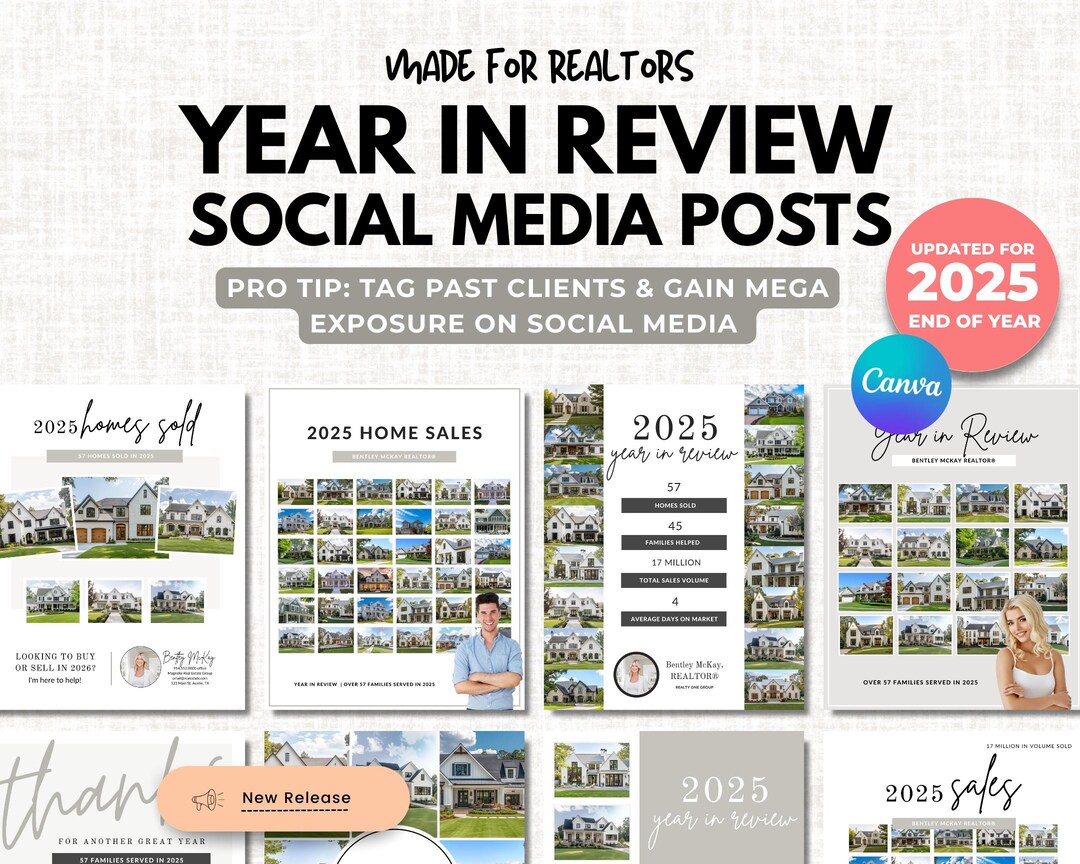 Real Estate New Year Social Media Posts | Year in Review Sold Stats ...