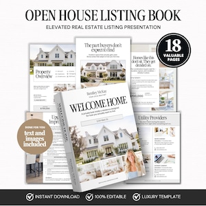 Open House Listing Book | Real Estate Listing Binder | Real Estate Marketing | Open House Flyer | Listing Showing Book | Canva Template