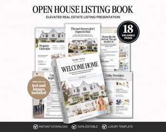 Catálogo de Imóveis para Visita Aberta | Pasta de Imóveis | Marketing Imobiliário | Flyer de Visita Aberta | Livro de Visitas | Modelo Canva