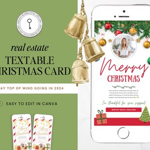 Digitale tekstbare kerstkaart voor onroerend goed | Tekstbare kerstkaart | Wintervastgoedmarketing | Winter | Vastgoedmarketing