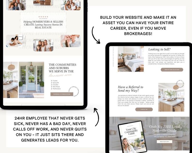 Real Estate Canva Website Template | Real Estate Agent Website Template ...