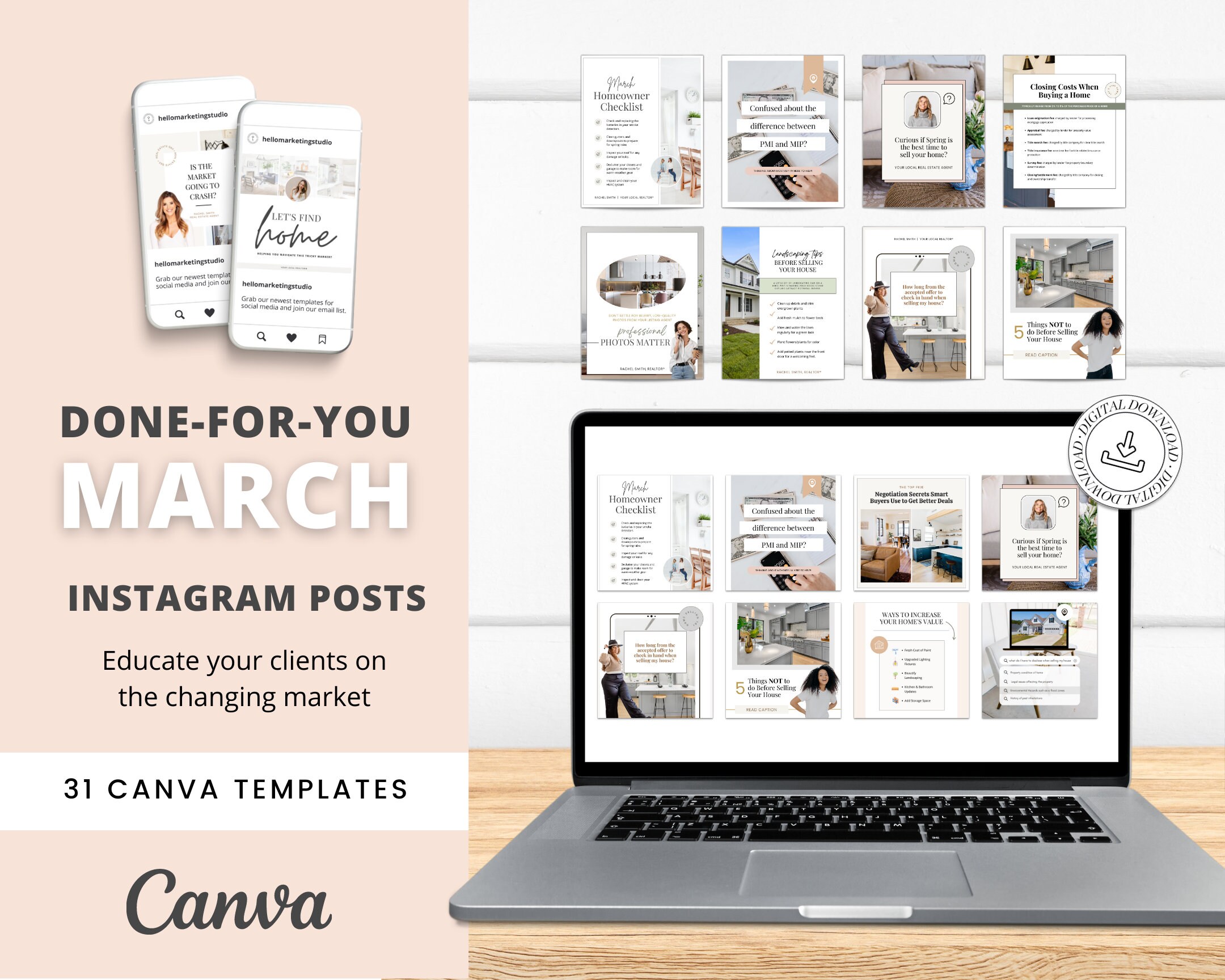 March Social Media Posts | No Captions | Real Estate Agent Social Media ...