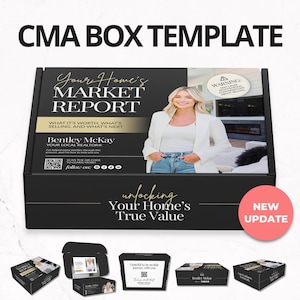 CMA Box for Real Estate Agent, Pre-listing Presentation, CMA Box Cover, Just Listed Flyer Seller, CMA Template, Home Equity Report, Canva