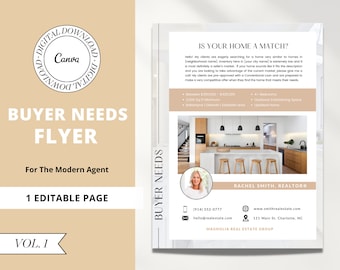 Buyer Needs Real Estate Marketing Flyer | Neighborhood Farming | Editable Canva | Just Sold Marketing | Real Estate Referral Flyer | Vol 1