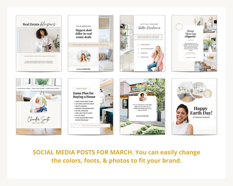 April Social Media Posts No Captions Real Estate Agent - Etsy