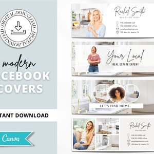 Real Estate Facebook Cover Banner | Real Estate Marketing | Social Media Banner | Entrepreneur Marketing | Modern Canva Template | Business
