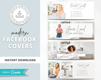 Real Estate Facebook Cover Banner | Real Estate Marketing | Social Media Banner | Entrepreneur Marketing | Modern Canva Template | Business