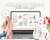 February Social Media Posts | No Captions | Real Estate Agent Social Media Posts | Real Estate Marketing | Canva Template | Valentines Day