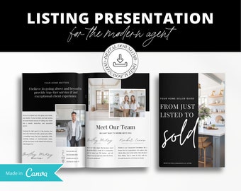 Real Estate Listing Presentation | Real Estate Marketing | Home Seller Guide | Listing Packet | CMA Packet | Prelisting Packet Canva | Canva