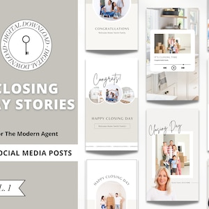 Happy Closing Day Social Media Stories | Instagram | Immobilienmarketing | Werbeartikel | Facebook | Canva Template